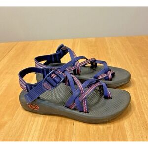 Chaco Women's‎ Adjustable Strap Blue Red Sandals 6 Outdoor Active Walking